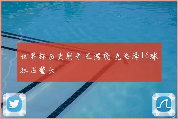 世界杯历史射手王揭晓 克洛泽16球独占鳌头
